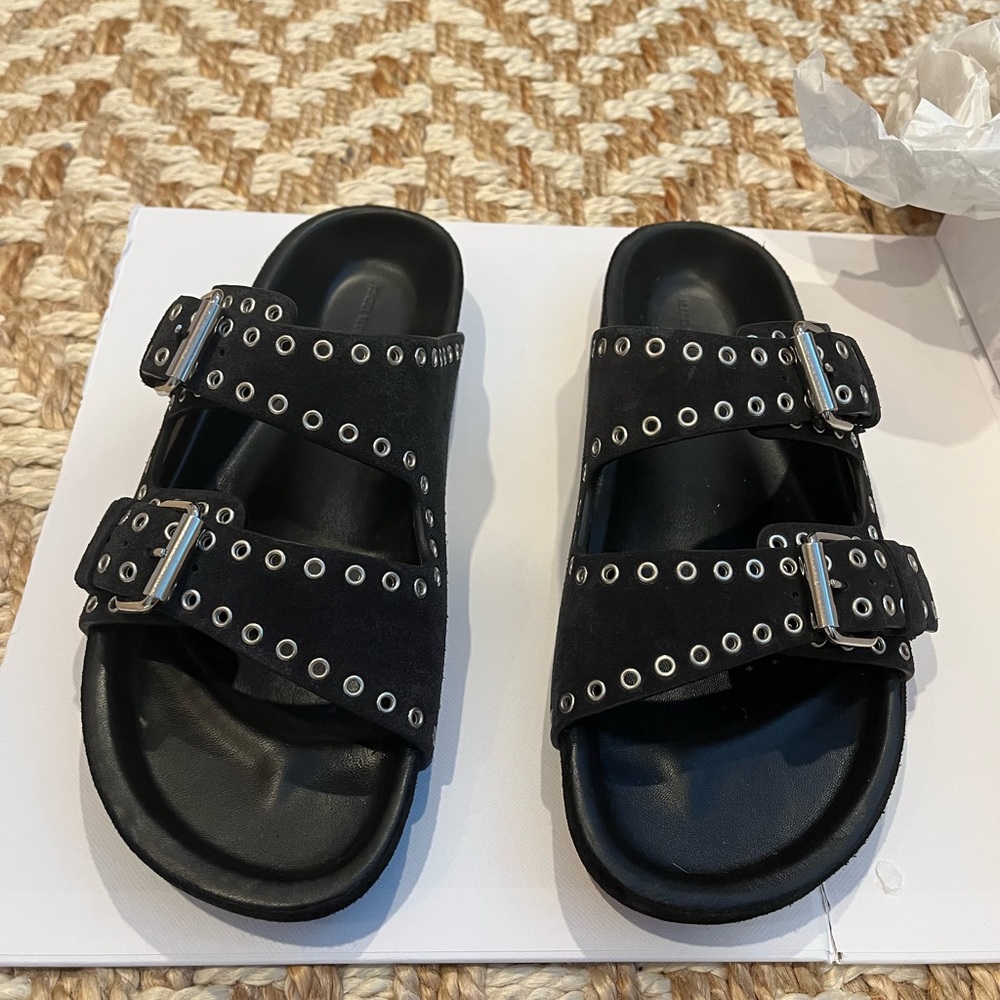 isabel marant lennyo sandal size 39 black suede NIB